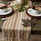 Farmhouse Braided Stripe Table Runner Collection, 15x72 (15x77, Fringe Included), Stone